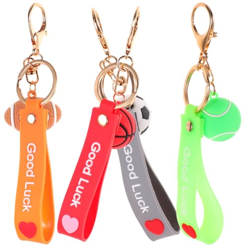 HOMOBABE 4 Stück Fußball Schlüsselanhänger D Sport Zubehör Zum Aufhängen Von Taschen Kompakter Taschenanhänger Basketball-schlüsselanhänger Schlüsselkette Bälle Schlüsselanhänger Metall von HOMOBABE