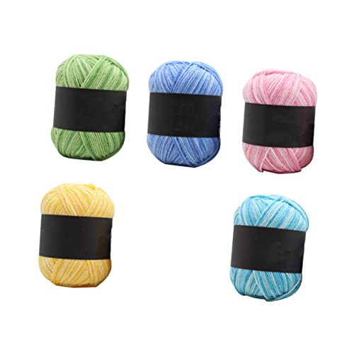 HOMOBABE 5 Rollen Dreifädiges Baumwollgarn mit Mehrfarbigem Farbverlauf Weiches Häkeln und Stricken Mittlere Garnstärke für Babydecken Socken Accessoires und Handgestrickte Geschenke HOMOBABE 5 Rollen Dreifädiges Baumwollgarn mit Mehrfarbigem Farbverlauf Weiches Häkeln und Stricken Mittlere Garnstärke für Babydecken Socken Accessoires und Handgestrickte Geschenke von HOMOBABE