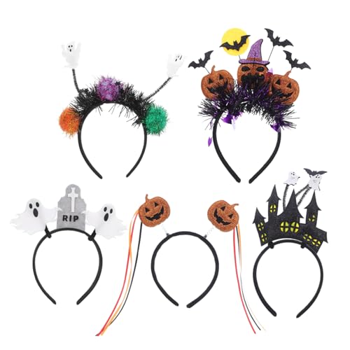 HOMOBABE 5 Stück Halloween-Stirnband Halloween-Zubehör süße für Frauen süßes Stirnband mit Katzenohren Kürbishaarbänder Spooky Abs HOMOBABE 5 Stück Halloween-Stirnband Halloween-Zubehör süße für Frauen süßes Stirnband mit Katzenohren Kürbishaarbänder Spooky Abs von HOMOBABE