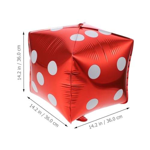 HOMOBABE 5 Stück Teiliges Würfel Aluminiumfolienballons Rot Würfelform Partydeko für Themenpartys Geburtstagsfeier Spielabend Dekoration Erwachsene von HOMOBABE