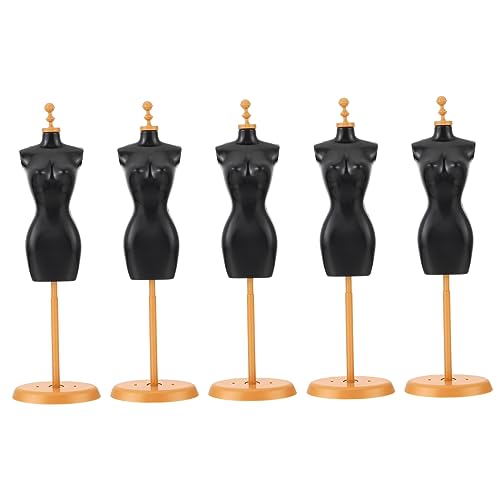 HOMOBABE 5stücke Teiliges Puppenständer Aus Stabiler Kleiderständer Für Puppen Zum Präsentieren Von Puppenkleidern Ohne Falten Inkl Schwarzem Und Goldenem Design von HOMOBABE