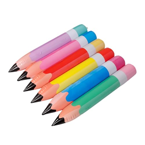 HOMOBABE 6 Stück Aufblasbare Bleistifte Riesige PVC Bleistift Dekorationen für Schulanfang Klassenzimmer und Partys Verschiedenen Farben Gelb Blau Grün Rot Spaßige Spielzeuge und Requisiten von HOMOBABE