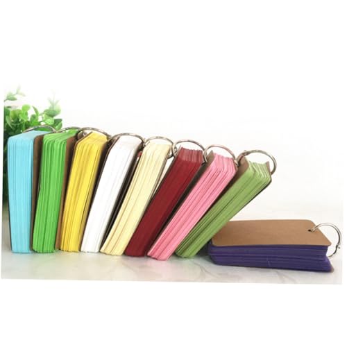 HOMOBABE 6 Stück Blanko Karteikarten Kraftpapier Bunt mit Binderinge Wiederbefüllbar Praktisch für Schule Büro Vokabel Lernen DIY Notizen und Memo Pads von HOMOBABE