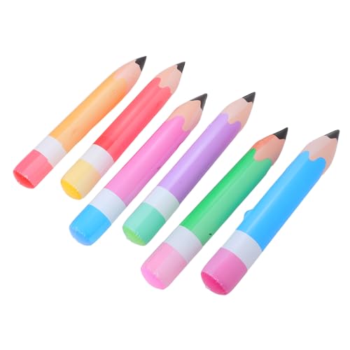 HOMOBABE 6 Stück Bunte Inflatable Pencil Balloons Wiederverwendbare PVC Deko für Schulanfang und Graduation Aufblasbare Stifte für Fotorequisiten und Raumdekoration von HOMOBABE