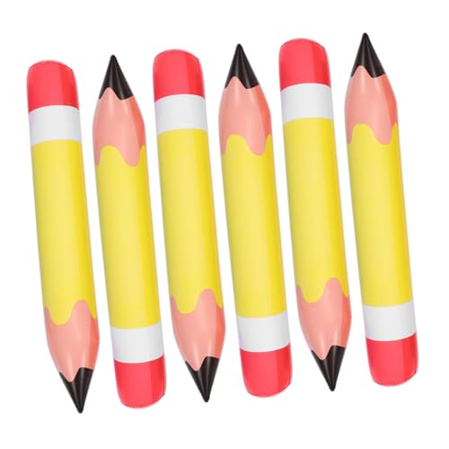 HOMOBABE 6 Stück PVC Aufblasbare Bleistift Dekoration für Schulanfang Große Bleistiftballons zur Klassenraum Dekoration Wiederverwendbar und Leicht für Festliche Anlässe von HOMOBABE