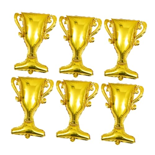 HOMOBABE 6 Stück Trophäenballons Glückwunsch Abschlussdekorationen Goldfolienballons Verlobungsballons Happy Birthday Ballons Abschlussfeier Dekoration Aufblasbares Zubehör Goldene von HOMOBABE