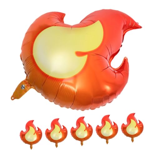 HOMOBABE 6Stücke Aluminiumfolie Flammenballons Feuerförmige Luftballons für Jungen Geburtstagsfeier Party Dekoration Langlebig und Einfach Aufzublasen für Unvergessliche von HOMOBABE