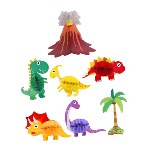 HOMOBABE 7 Stück Dinosaurier-mittelstück-Dekoration Für Geburtstag, Dinosaurier-Party-Dekoration, Papierwaben-Ornament HOMOBABE 7 Stück Dinosaurier-mittelstück-Dekoration Für Geburtstag, Dinosaurier-Party-Dekoration, Papierwaben-Ornament von HOMOBABE