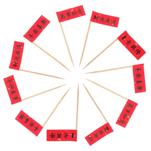 HOMOBABE 72 Stück Teiliges Chinesische Kuchen Dekorationspickel Topper für Geburtstag und Neujahr Lebensmittelornamente für und Desserts von HOMOBABE