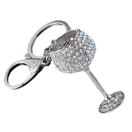 HOMOBABE Eleganter Schlüsselanhänger mit Silbernem Funkelndem Weinglas Anhänger Kreatives Design Kompakt und Leicht als für Frauen und Freundinnen zum Geburtstag oder HOMOBABE Eleganter Schlüsselanhänger mit Silbernem Funkelndem Weinglas Anhänger Kreatives Design Kompakt und Leicht als für Frauen und Freundinnen zum Geburtstag oder von HOMOBABE