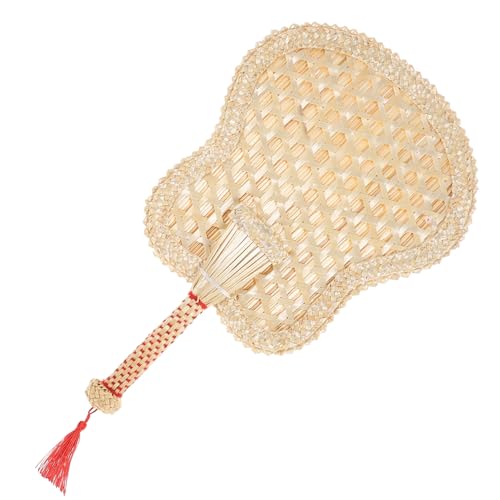 HOMOBABE Handgefertigter Naturfächer aus Geflochtenem Stroh Vintage Design Tragbar für Sommer Strandpartys und Hochzeitsdekoration Beige Groß von HOMOBABE