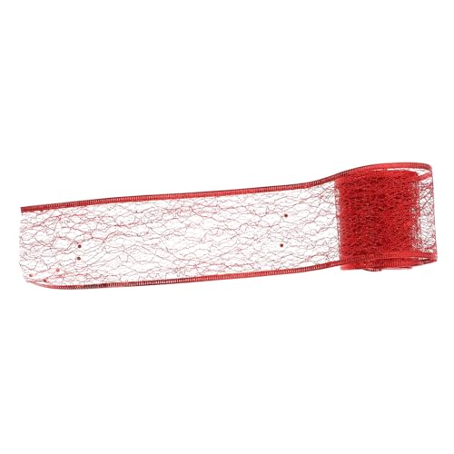 HOMOBABE Rotes Glitzer dekoband Breit Lang Drahtloses Geschenkband für Weihnachtskränze DIY Schleifen Geschenkverpackung Vielseitiges Ornamentband für Festliche Dekorationen HOMOBABE Rotes Glitzer dekoband Breit Lang Drahtloses Geschenkband für Weihnachtskränze DIY Schleifen Geschenkverpackung Vielseitiges Ornamentband für Festliche Dekorationen von HOMOBABE