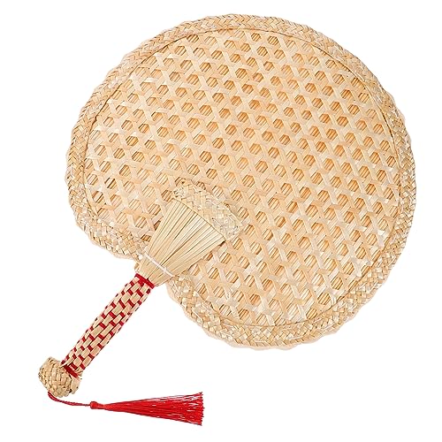 HOMOBABE Runder Handfächer aus Handgewebter Vintage Fächer für Sommerpartys und Strand Natürlicher Leichter Handventilator mit Retro Charme Dekoration für HOMOBABE Runder Handfächer aus Handgewebter Vintage Fächer für Sommerpartys und Strand Natürlicher Leichter Handventilator mit Retro Charme Dekoration für von HOMOBABE