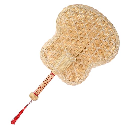 HOMOBABE Straw Handventilator Handgefertigter Fächer im Chinesischen Stil Leichter Sommerhandfächer für Garten Partys und Festivals Praktisch und Dekorativ von HOMOBABE