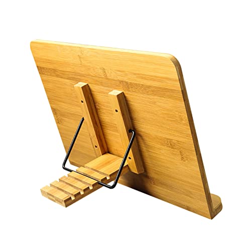 HOMOBABE Verstellbarer Leseständer aus Hochwertigem Holz Faltbares Desktop Zeichenbrett Klappbarer Buchhalter für Büro Zuhause Bibliothek Komfortable Winkelanpassung Stabil und Langlebig von HOMOBABE