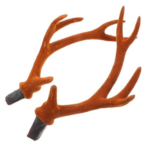 HOMOCONO 1 Paar Beflockter Geweih Kopfschmuck, Halloween DIY Requisite, Halloween Kopfschmuck, Geweih, DIY Kopfbedeckung, Geweih Simulationsgeweih, Hirschgeweih Ornamente, Geweih, von HOMOCONO