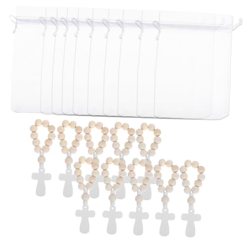 HOMOCONO 10 Sätze Holzperlen Rosenkranz Kreuzanhänger und Netzbeuteln für Taufen Kommunionen Hochzeiten und Religiöse Feiern Leicht Sicher HOMOCONO 10 Sätze Holzperlen Rosenkranz Kreuzanhänger und Netzbeuteln für Taufen Kommunionen Hochzeiten und Religiöse Feiern Leicht Sicher von HOMOCONO