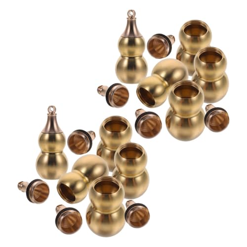 HOMOCONO 10 Stück Teiliges aus Chinesischen Kupfer Gourd Anhängern Vintage Feng Shui Glücksbringer Schlüsselanhänger für Wohlstand für oder Dekorationen von HOMOCONO