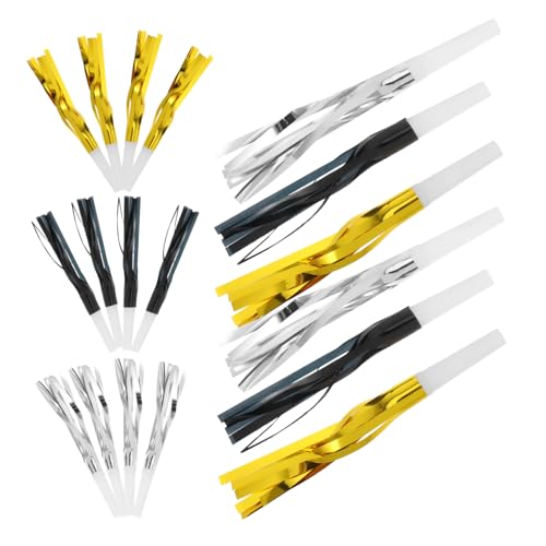HOMOCONO 18 Stück Blow Dragon Whistle Überraschungsparty Dekorationen Party Pfeifen Gebläse Kinder Der Laute Becher Geräuschmacher Party Kazoo Gebläse Gold Blows Gold Hörner Party Gebläse von HOMOCONO