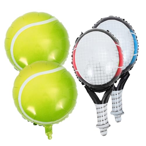 HOMOCONO 1Satz Tennis Partydekorationen Set Aufblasbare Luftballons Form von Tennisbällen und Schlägern Teilig für Geburtstagsfeiern und Sportevents Aufzubauen von HOMOCONO
