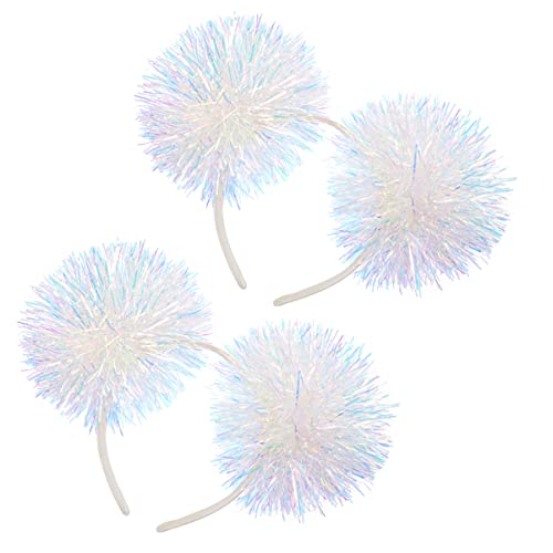 HOMOCONO 2 STÜCK Teiliges Glitzer Haarreif für Funkelnde Pompom Haarschmuck für Festtage und Partys für Weihnachtsfeiern und Festliche Anlässe von HOMOCONO
