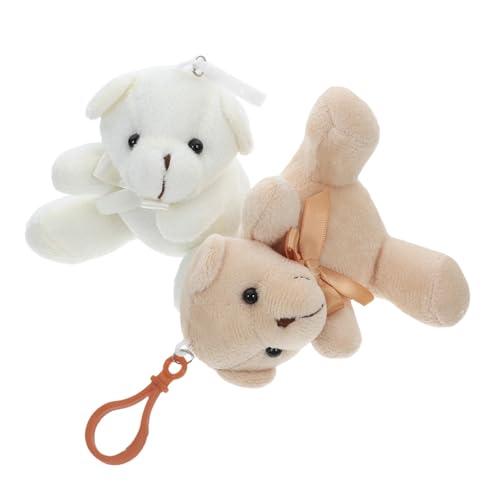 HOMOCONO Winziger Bär Plüsch Kuscheltiere Hochzeit Bär Schlüsselanhänger Weiches Miniatur Spielzeug Entzückende Schleife Bär Ornamente von HOMOCONO
