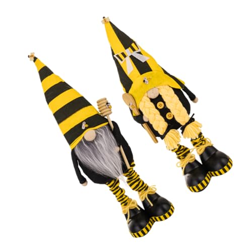 HOMOCONO 2 Stücke Plüsch Bee GNOME Puppen GNOME Dekorative Zwerg Puppen Für Home von HOMOCONO