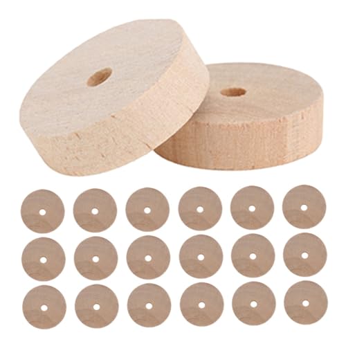 HOMOCONO 20Stücke Holzräder DIY Bastelzubehör für Kreative Projekte Unbehandelte Holzräder Dicke für Handwerksideen Modellbau von HOMOCONO