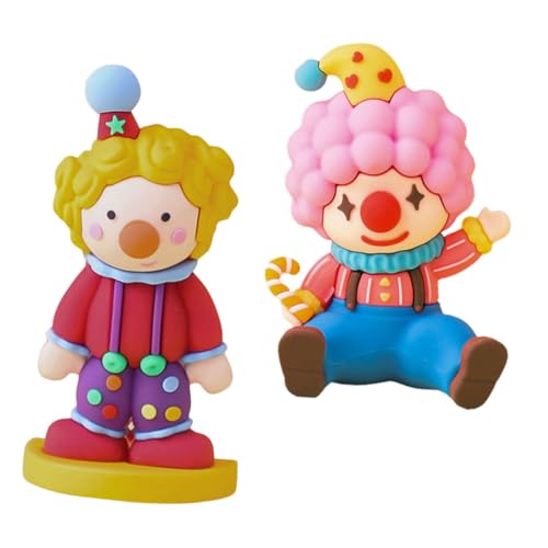 HOMOCONO 2stücke Mini Clown Figuren Lustige Tischdekoration Für Karneval Und Partys Handbemalte Clown Statuen Für Kuchen Und Garten Witzige Deko Für Erwachsene von HOMOCONO