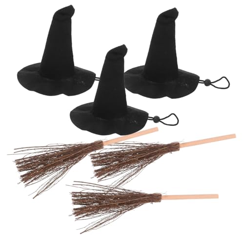 HOMOCONO 3 Satz Mini Hexenhüte und Besen Diy Halloween für Partys Geburtstage und Hochzeiten Bastelaccessoires für Zauberhafte Feiern HOMOCONO 3 Satz Mini Hexenhüte und Besen Diy Halloween für Partys Geburtstage und Hochzeiten Bastelaccessoires für Zauberhafte Feiern von HOMOCONO