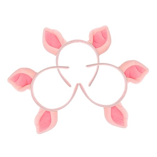 HOMOCONO 3 Stück Stirnband Haarbänder Ohr Haarreifen Kostüm Zubehör Foto Requisiten Mädchen Haarschmuck Schweineohren Kopfbedeckung Schweineohren Frauen Schweineohren Kopfschmuck Cosplay von HOMOCONO