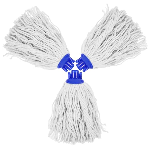 HOMOCONO 3 Stück Wiederverwendbare Mop Köpfe Waschbare Bodensäuberung Effektive Mop Kopf Ersatzteile Baumwollgarn für Schnelles und Sicheres Reinigen von HOMOCONO