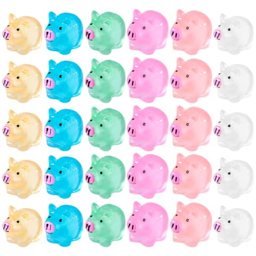 HOMOCONO 30Stücke Leuchtende Mini Schwein Figuren aus Harz Niedliche Desktop Dekoration für Mikrolandschaften und Gartenfiguren Farben für Kreative HOMOCONO 30Stücke Leuchtende Mini Schwein Figuren aus Harz Niedliche Desktop Dekoration für Mikrolandschaften und Gartenfiguren Farben für Kreative von HOMOCONO