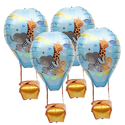 HOMOCONO 4 Stück Heißluftballon Heißluft Folienballons Party Aluminium Folienballons Geburtstagsfeier Dekoration Luftballons Dekor Geburtstagsparty Zubehör Festival Ballon von HOMOCONO