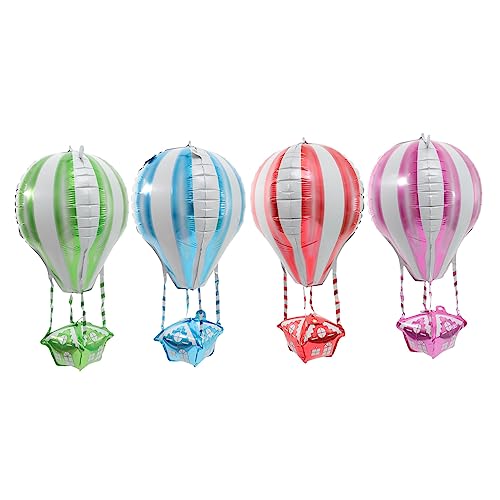 HOMOCONO 4 Stück Heißluftballon Party Luftballons Aus Aluminiumfolie Partyzubehör Luftballons Dekor Dekorative Luftballons Für Geburtstagsfeier Geburtstagsparty Zubehör von HOMOCONO