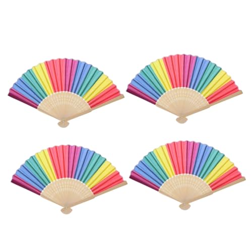 HOMOCONO 4 Stück Regenbogen Klappfächer aus Handfächer für Fotorequisiten Tanzaccessoires für Partys und Aufführungen HOMOCONO 4 Stück Regenbogen Klappfächer aus Handfächer für Fotorequisiten Tanzaccessoires für Partys und Aufführungen von HOMOCONO