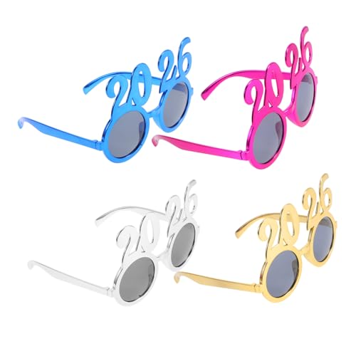 HOMOCONO 4 Stück Teiliges Brillen für Silvester Party Lustige Fotorequisiten für Erwachsene Accessoires für Geburtstagsfeiern und Abschlussfeiern HOMOCONO 4 Stück Teiliges Brillen für Silvester Party Lustige Fotorequisiten für Erwachsene Accessoires für Geburtstagsfeiern und Abschlussfeiern von HOMOCONO