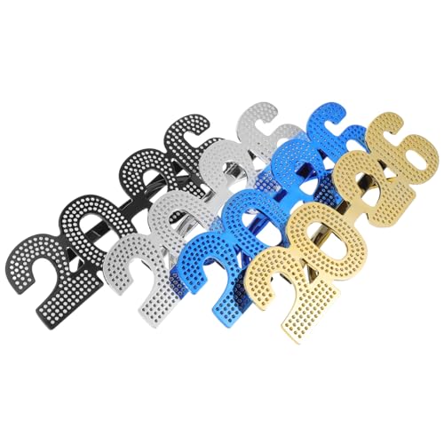 HOMOCONO 4 Stück Teiliges Neujahrsbrillen Glitzernde Zahlenbrillen Party Foto Requisiten Lustige Silvester Feier Accessoires Schwarz Gold Blau Silber HOMOCONO 4 Stück Teiliges Neujahrsbrillen Glitzernde Zahlenbrillen Party Foto Requisiten Lustige Silvester Feier Accessoires Schwarz Gold Blau Silber von HOMOCONO