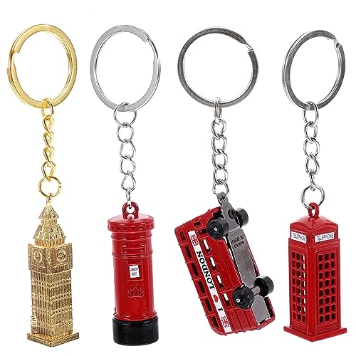 HOMOCONO 4Stücke British Element Schlüsselanhänger aus Stilvolle Anhänger für Taschen Unisex Dekorativer Schlüsselanhänger für London Fans HOMOCONO 4Stücke British Element Schlüsselanhänger aus Stilvolle Anhänger für Taschen Unisex Dekorativer Schlüsselanhänger für London Fans von HOMOCONO