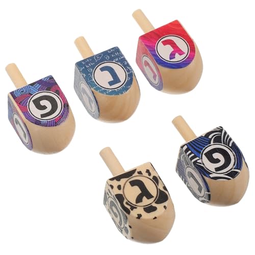 HOMOCONO 5 Stück Holz Dreidels für Chanukka Pädagogisches für Fördert Hand Augen Koordination Vielfältige Farben zu Lernen für DIY Projekte HOMOCONO 5 Stück Holz Dreidels für Chanukka Pädagogisches für Fördert Hand Augen Koordination Vielfältige Farben zu Lernen für DIY Projekte von HOMOCONO
