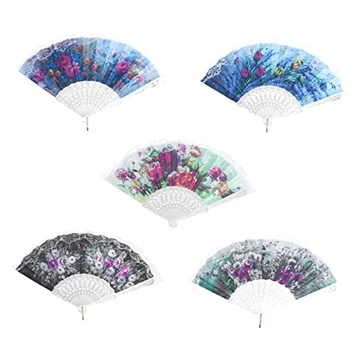 HOMOCONO 5 Stück Teiliges Dekorativer Spitzenfaltfächer für Tanzaufführungen Traditionelle Klappfächer Accessoire für Hochzeiten und Home Decor HOMOCONO 5 Stück Teiliges Dekorativer Spitzenfaltfächer für Tanzaufführungen Traditionelle Klappfächer Accessoire für Hochzeiten und Home Decor von HOMOCONO
