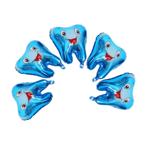 HOMOCONO 5 Stück Zahnballon Dekorationen für Babypartys Lustige Zahnballons aus Aluminiumfolie für Innen und Außendekoration Partydeko für Shower und Abschlussfeiern von HOMOCONO