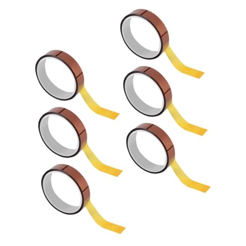 HOMOCONO 6 Rollen Hitzebeständiges Polyimid Klebeband für Sublimation für Druck Maskierung Elektronik und Hinterlässt Rückstände Vielseitig Einsetzbar von HOMOCONO