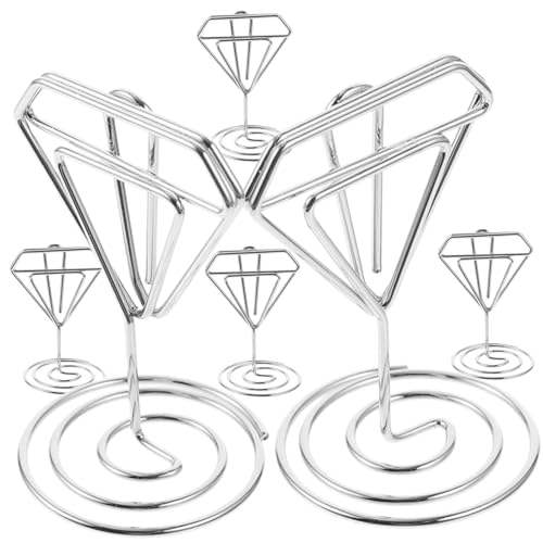 HOMOCONO 6 Stück Memo Clips, Tischnummernhalter Für Restaurants, Tischkartenhalter Für Tischdekoration, Fotoständer, Bilderständer Für Den Tisch, Menüständer, Kartenständer, Kleiner HOMOCONO 6 Stück Memo Clips, Tischnummernhalter Für Restaurants, Tischkartenhalter Für Tischdekoration, Fotoständer, Bilderständer Für Den Tisch, Menüständer, Kartenständer, Kleiner von HOMOCONO