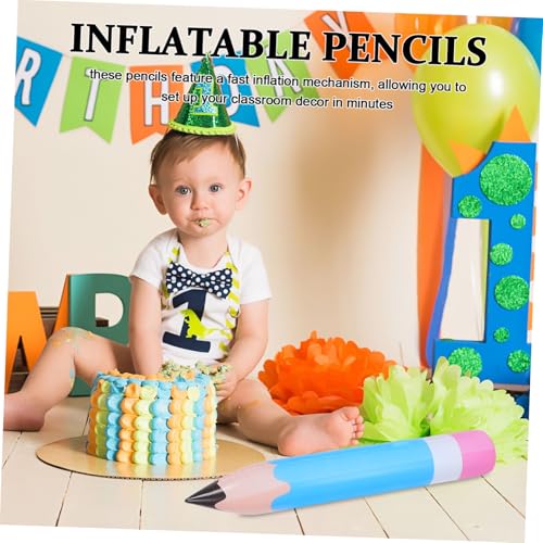 HOMOCONO 6stücke Bunte Aufblasbare Schulballons Riesiger Aufblasbarer Bleistift Schulanfangsparty-dekoration Hängende Aufblasbare Bleistift-klassenzimmerdekoration Jumbo-bleistift-requisite von HOMOCONO