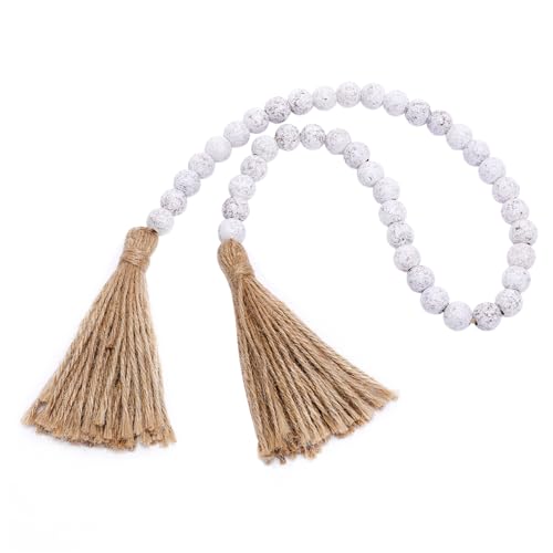 HOMOCONO Dekorative Holzperlengirlande mit Quasten Vintage für Boho Style Zuhause für Tischdeko Hochzeiten und Kreative DIY Projekte Kerzenhalter HOMOCONO Dekorative Holzperlengirlande mit Quasten Vintage für Boho Style Zuhause für Tischdeko Hochzeiten und Kreative DIY Projekte Kerzenhalter von HOMOCONO