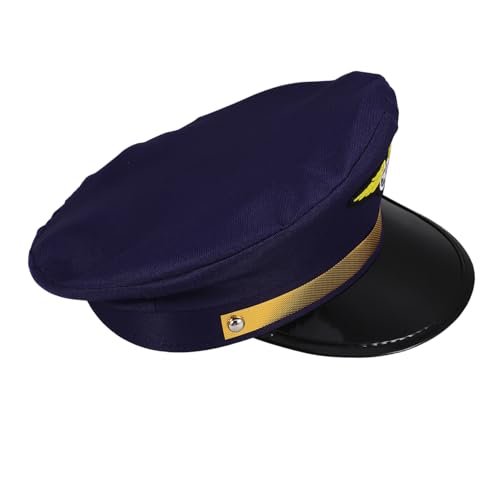 HOMOCONO Flughafen Pilot Hut Verstellbare Flugzeug Kostüm Mütze für Erwachsene Airline Mottoparty Cosplay und Halloween Design Langlebig und Bequem HOMOCONO Flughafen Pilot Hut Verstellbare Flugzeug Kostüm Mütze für Erwachsene Airline Mottoparty Cosplay und Halloween Design Langlebig und Bequem von HOMOCONO