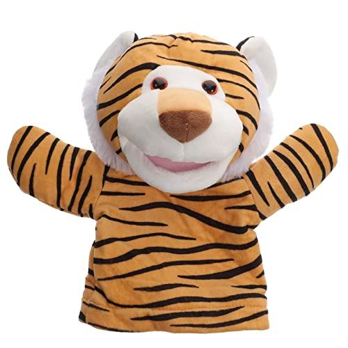 HOMOCONO Handpuppe Tiger Form Plüsch Tierhandpuppe für Puppenspielzeug für Kreatives Rollenspiel und Puppentheater Waschbar von HOMOCONO