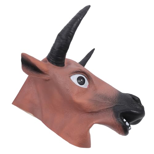 HOMOCONO Kuhmaske Tiermaske Partykostümzubehör Halloweenkostümzubehör Halloweenmasken Für Erwachsene Halloweenpartymaske Maskeradekopfbedeckung Tierkopfmasken Maskenmaske von HOMOCONO