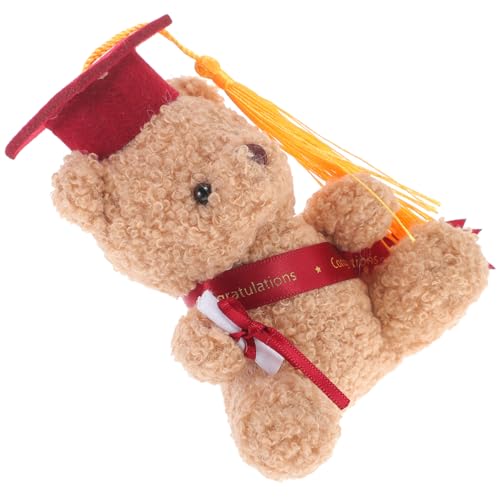 HOMOCONO Mini Abschlussbär mit Doktorhut Niedliches Plüschbärchen für DIY Blumenstrauß und Abschlussfeier Dekoration Perfektes zur Graduierung Weinrot HOMOCONO Mini Abschlussbär mit Doktorhut Niedliches Plüschbärchen für DIY Blumenstrauß und Abschlussfeier Dekoration Perfektes zur Graduierung Weinrot von HOMOCONO